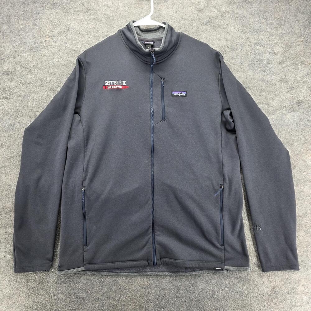 Patagonia Jacket Mens XL Gray Fleece Softshell Full Zip Scottish Rite Logo